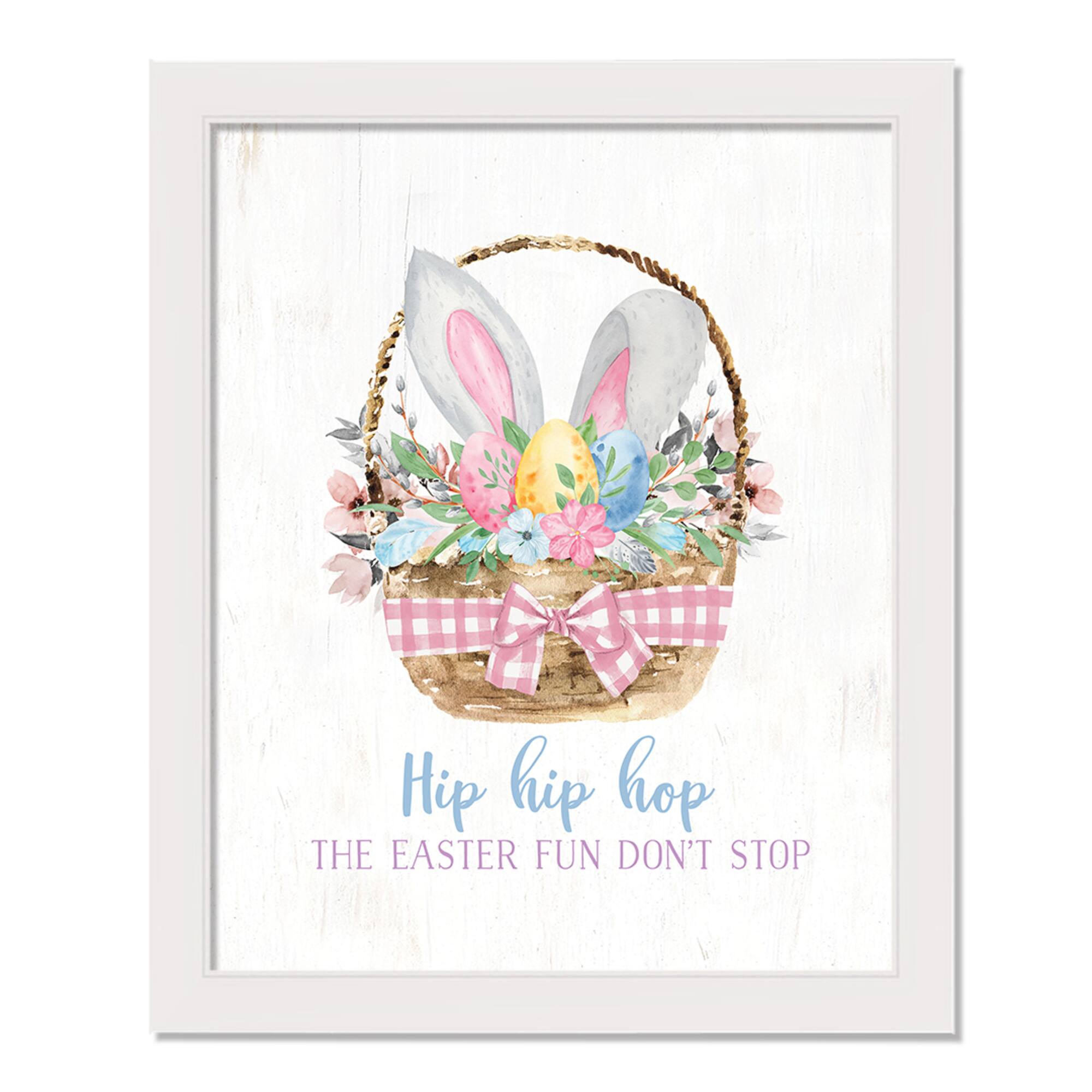 Easter Basket Goodies 16" x 20" White Framed Print Under Plexiglass